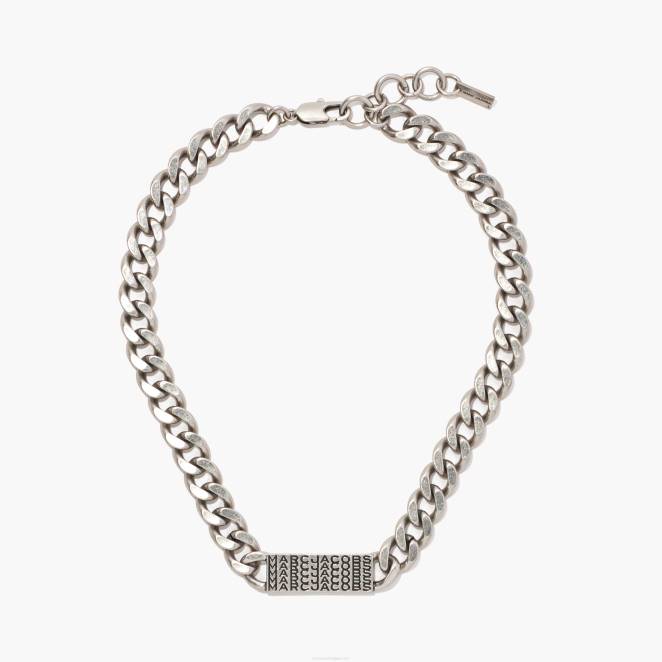 le collier de chaîne d'identification de monogramme de code-barres Marc Jacobs R8NP418