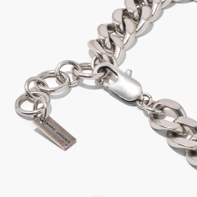 le collier de chaîne d'identification de monogramme de code-barres Marc Jacobs R8NP418