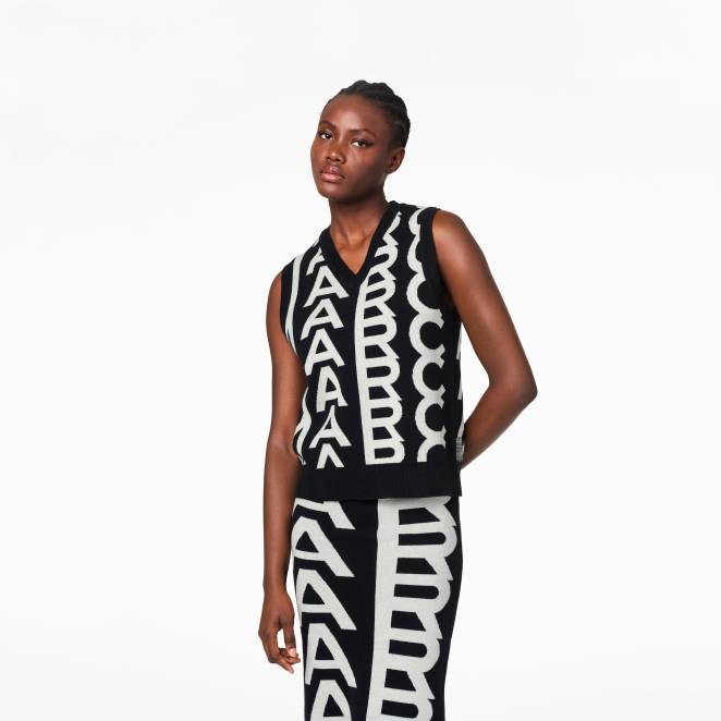 le gilet en maille monogramme Marc Jacobs R8NP512