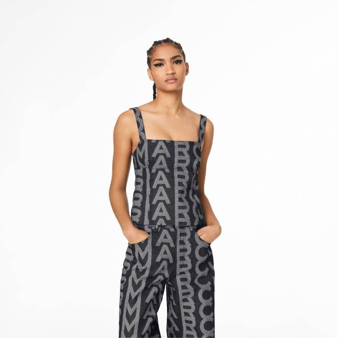 le haut bustier en jean monogrammé Marc Jacobs R8NP508