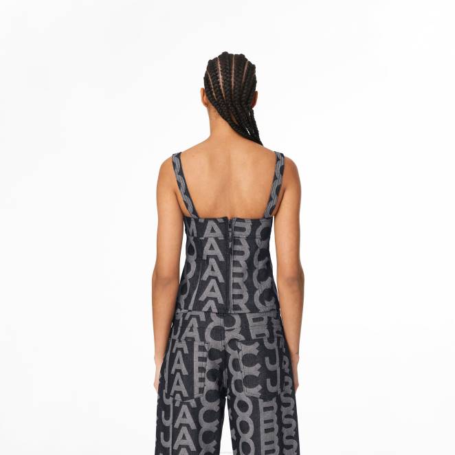 le haut bustier en jean monogrammé Marc Jacobs R8NP508